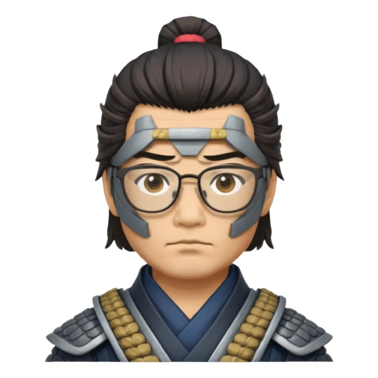 gözlüklü zırhlı samuray sticker