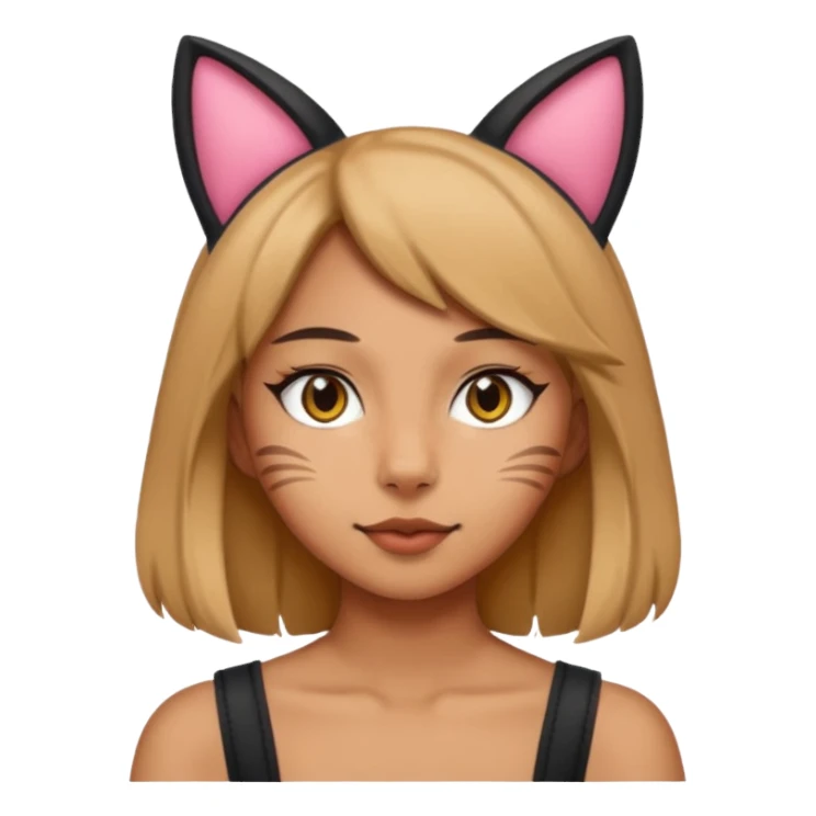 Me wearing cat ears sticker