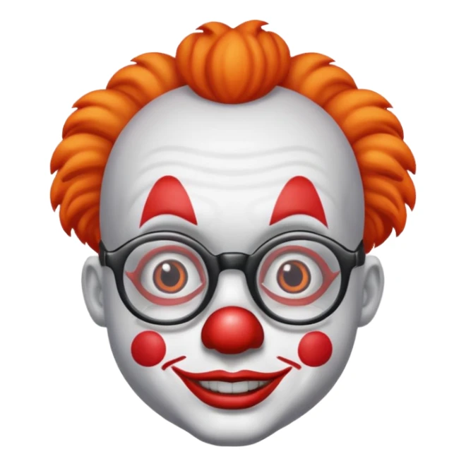 clown with eyeglass sticker