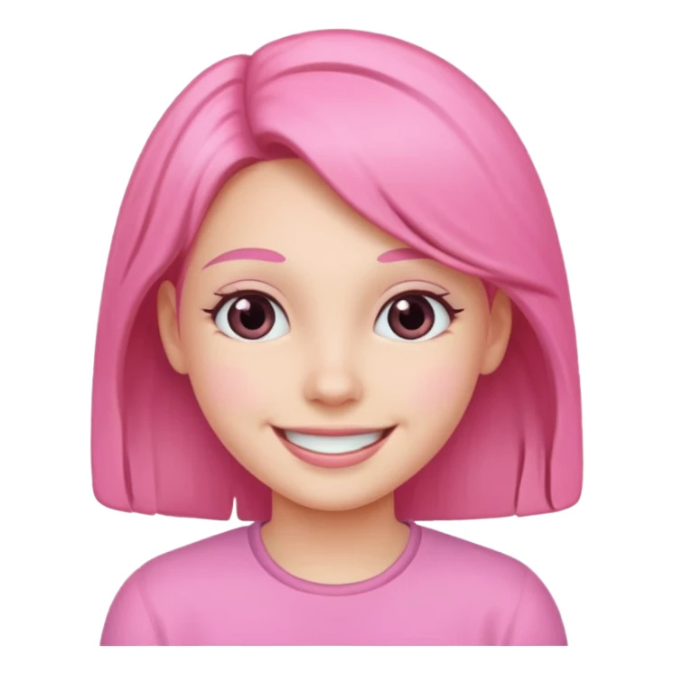 Pink girl smile sticker