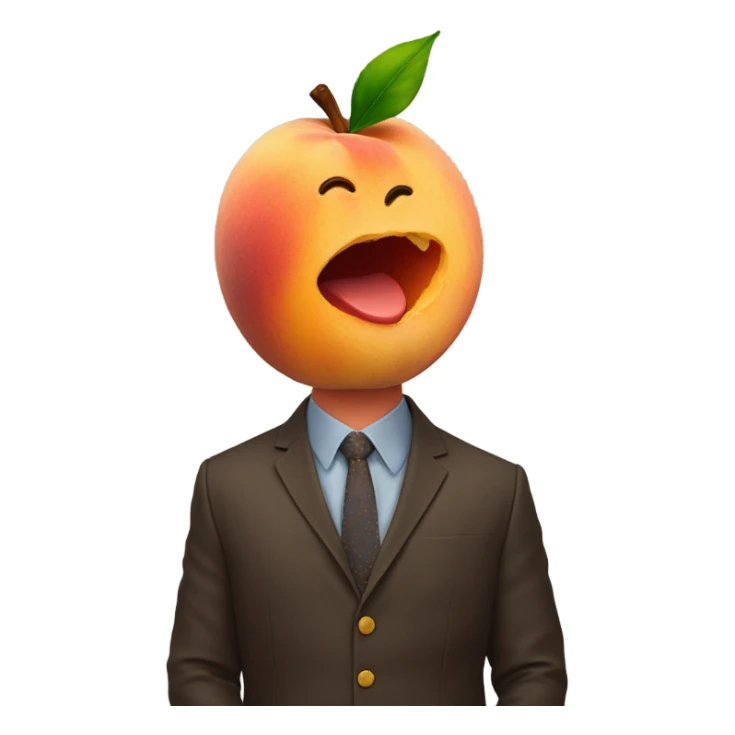 A peach shaped like 🍑being eat by a guy sticker