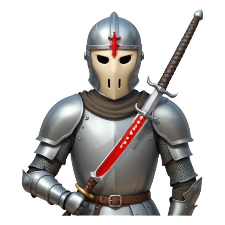 Headless Knight with Sword close up with horror look sticker