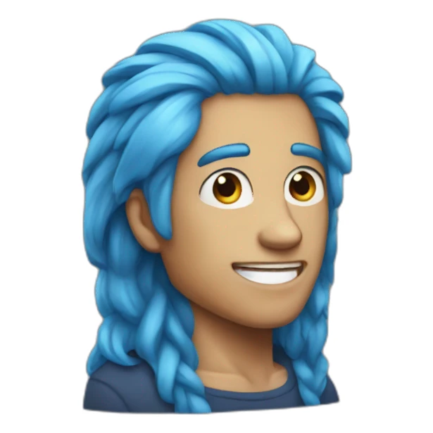 A men wih blue hair sticker