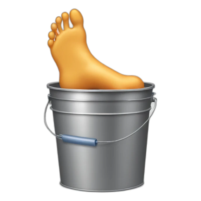 Foot stuck in a bucket sticker