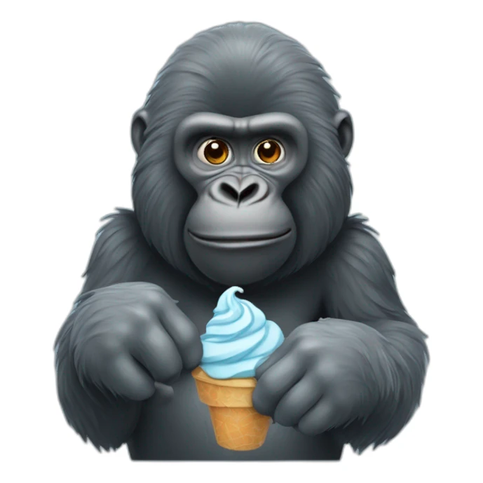 Gorille qui tien une glace sticker