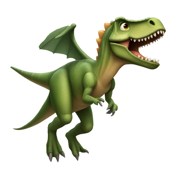 dinosaur flying in as sticker