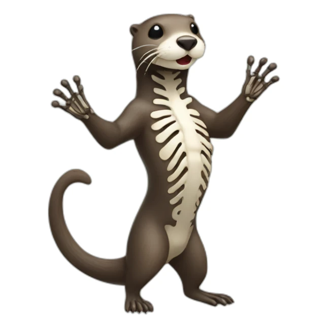 Otter hi-fiving skeleton sticker