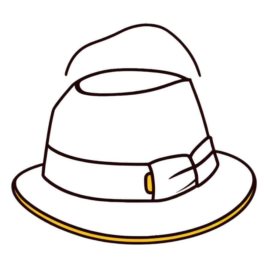 A gold fedora emoji sticker