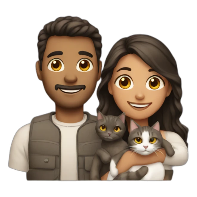 Couple with cat sticker