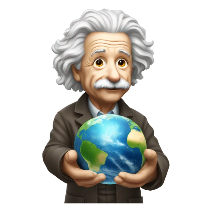 albert einstein holding earth in his hand sticker