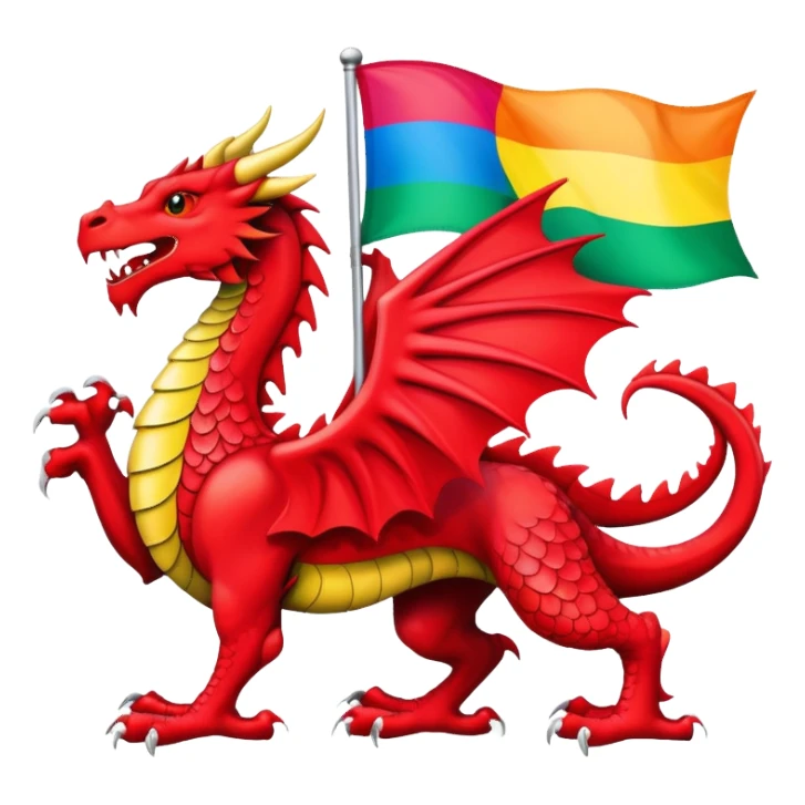 Welsh dragon with pride flag  sticker