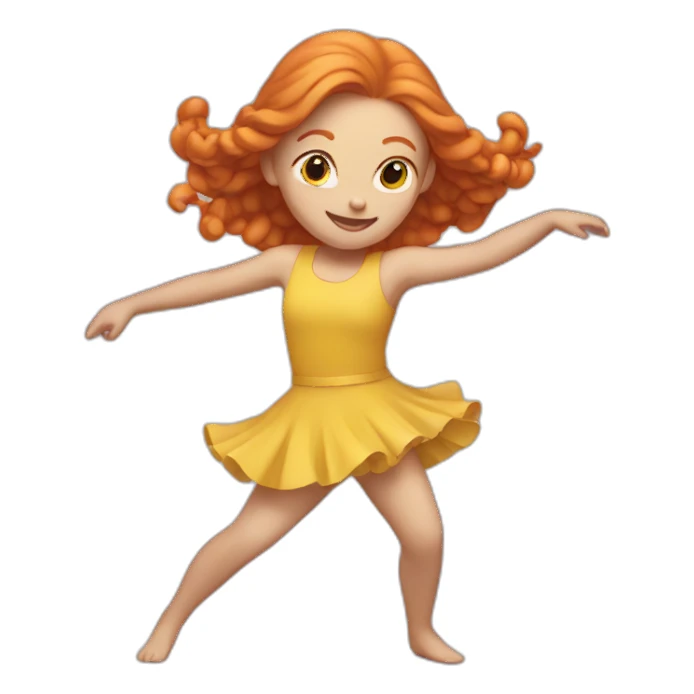 Ginger girl dancing sticker