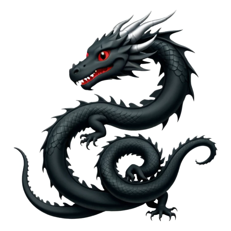 Minimalist Black dragon symbol sticker