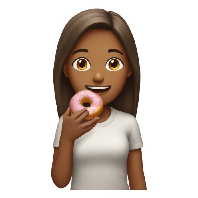 Girl eating a doughnut sticker