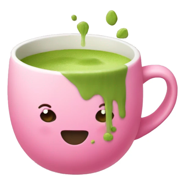 Matcha in a pink mug sticker