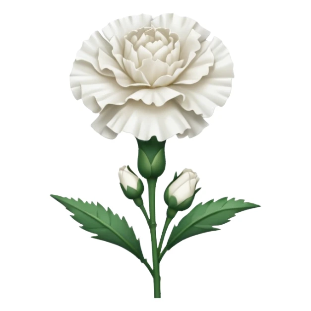White Carnation two flower sticker