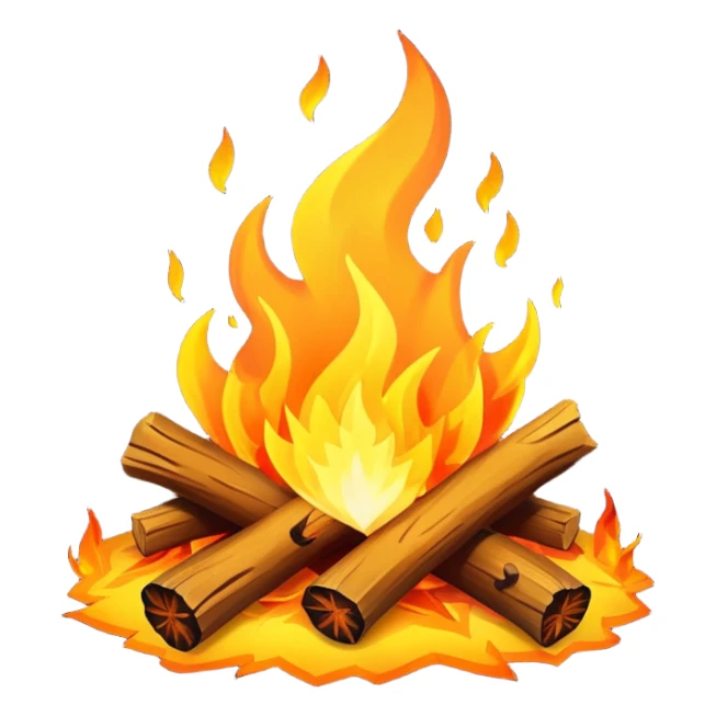 campfire with flames sticker