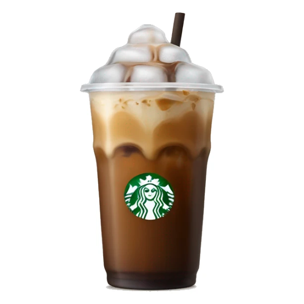 Starbuck ice coffee with ice cubes sticker