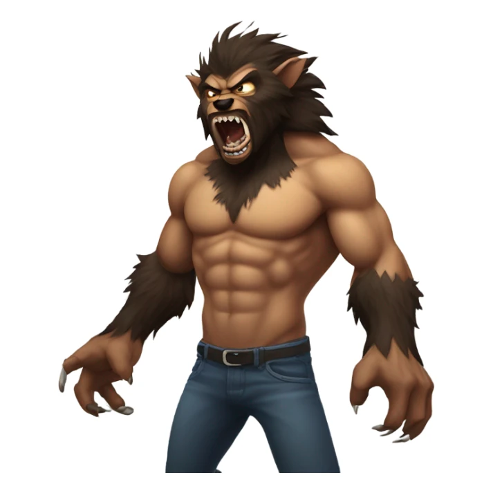 Werewolf man shirt ripping off  sticker