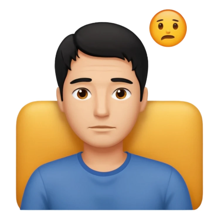 Sleepy man black hair sticker