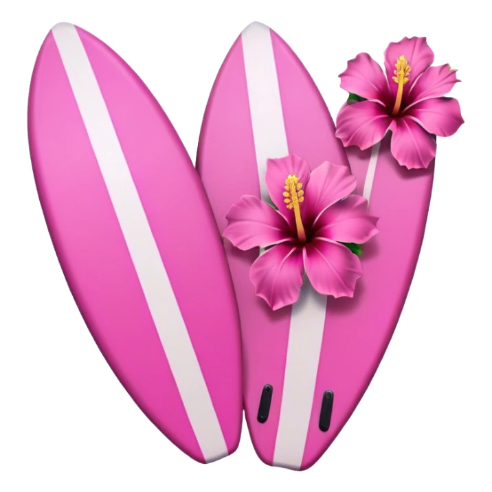 pink surf board with hibiscus  sticker