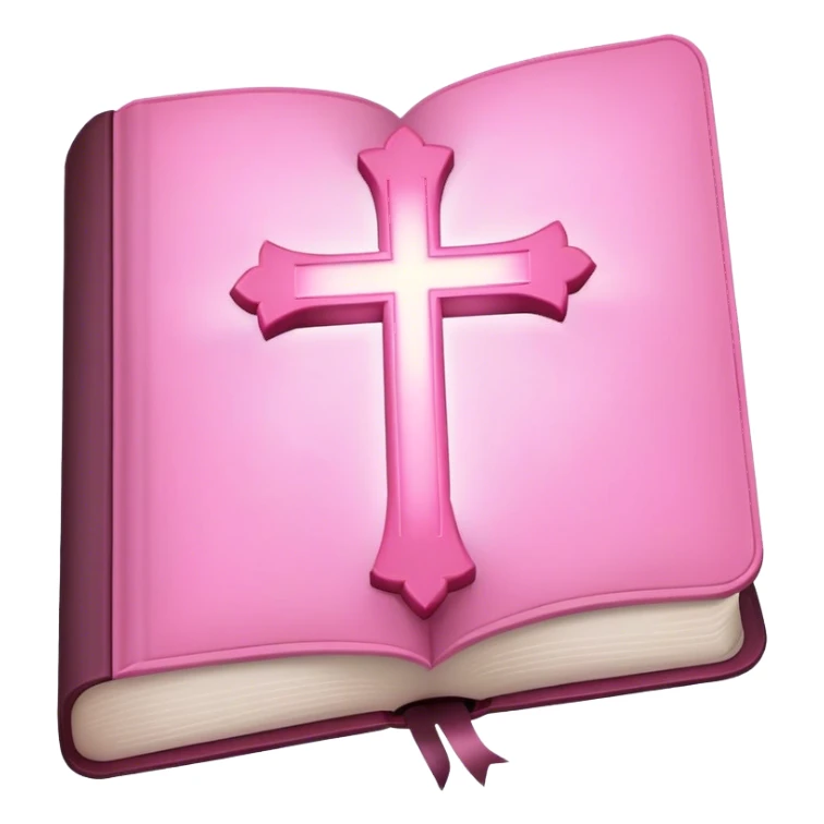 Pink bible with light pink cross sticker