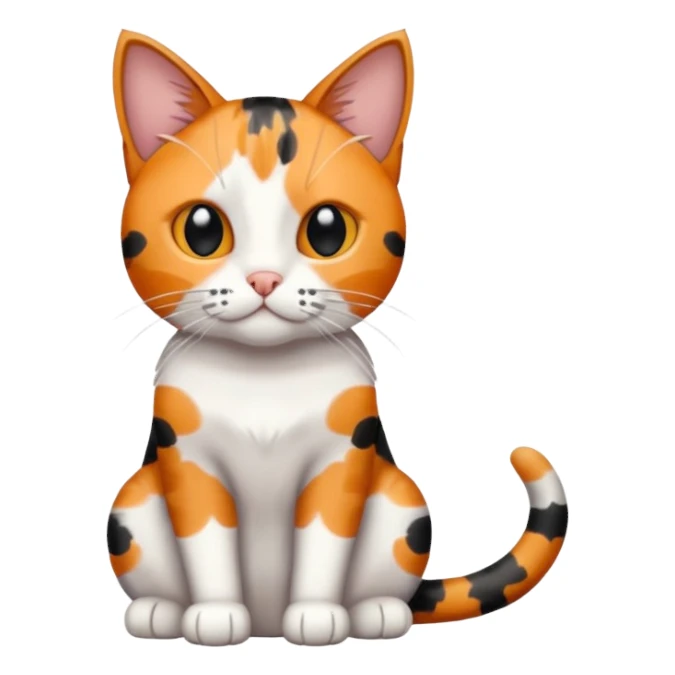 full body patchy calico tabby cat sticker