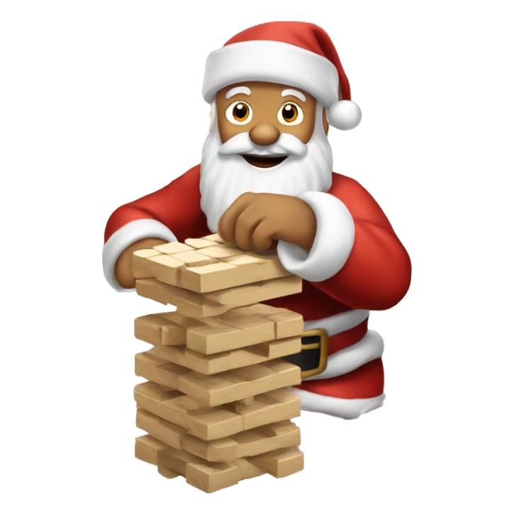 santa claus playing jenga sticker