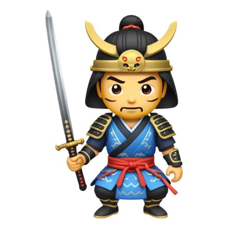 Make me a samurai emoji holding a sword. sticker