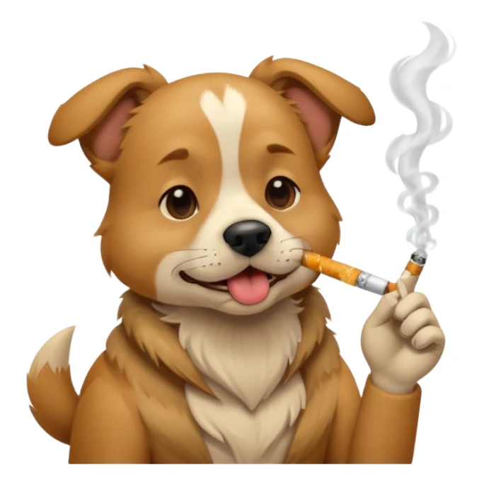 A dog smoking a cigarette sticker
