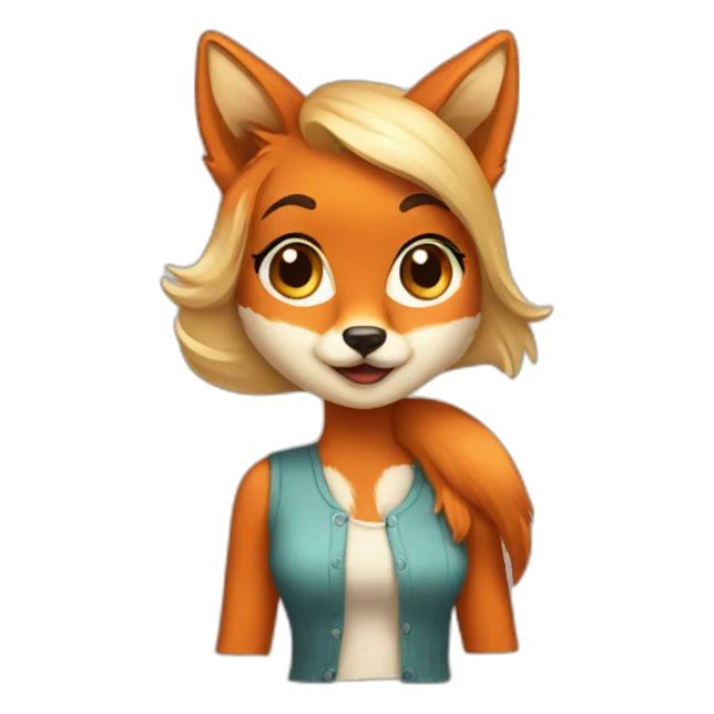 PRETTY girl FOX sticker