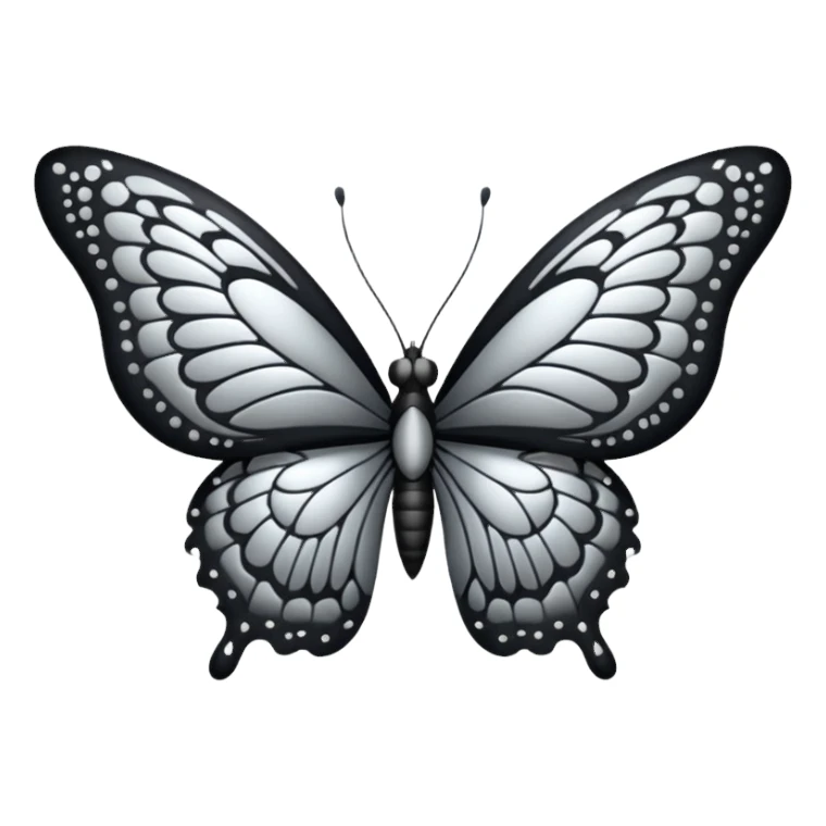 butterfly ًblack and silver sticker