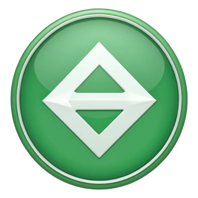 circulo verde con una flecha blanca dentro sticker