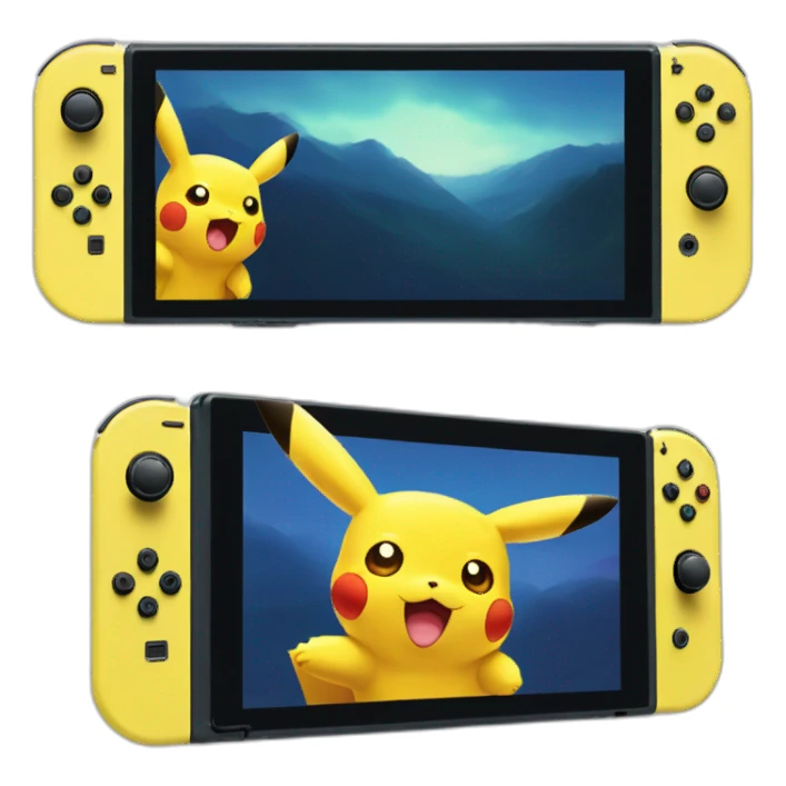 Pikachu sur la switch sticker