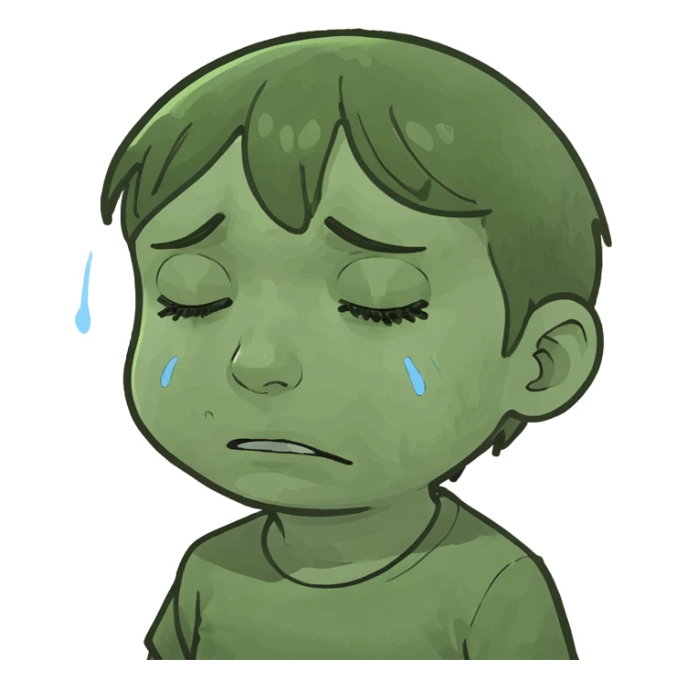 Sad black kid crying sticker