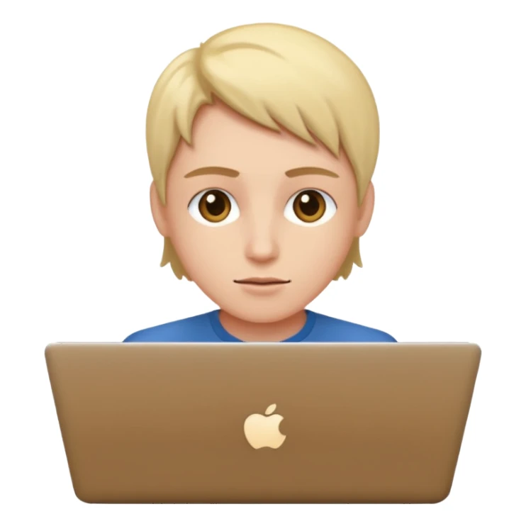 person working working on a laptop facing front sticker