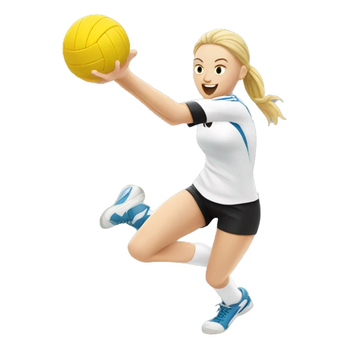 White volleyball player hitting a ball sticker
