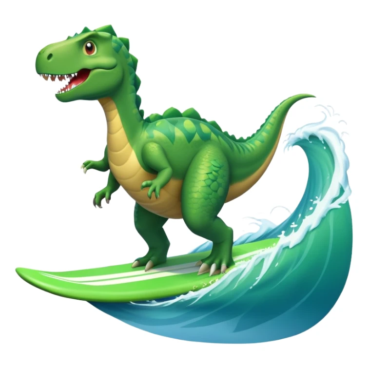 Dinosaur surfing  sticker