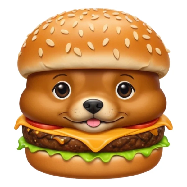 Dog in burger sticker