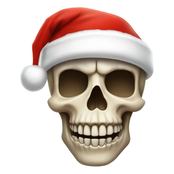 Skull wearing Santa hat sticker