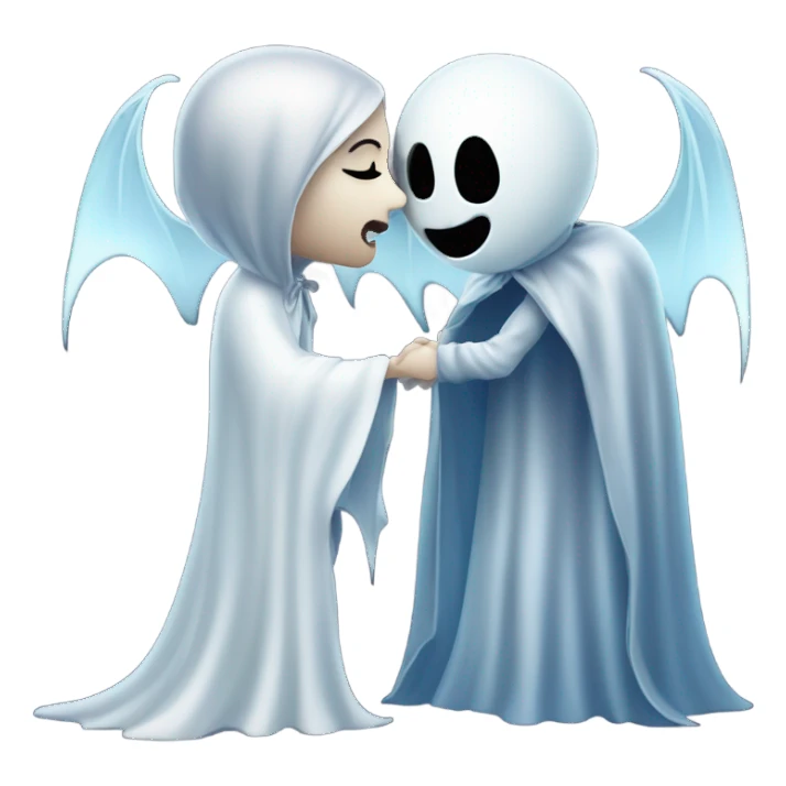 Ghost kissing Mae vampire sticker