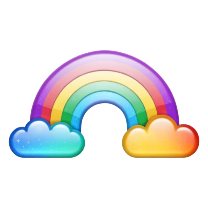 Mittelteil Regenbogen glitzer sticker