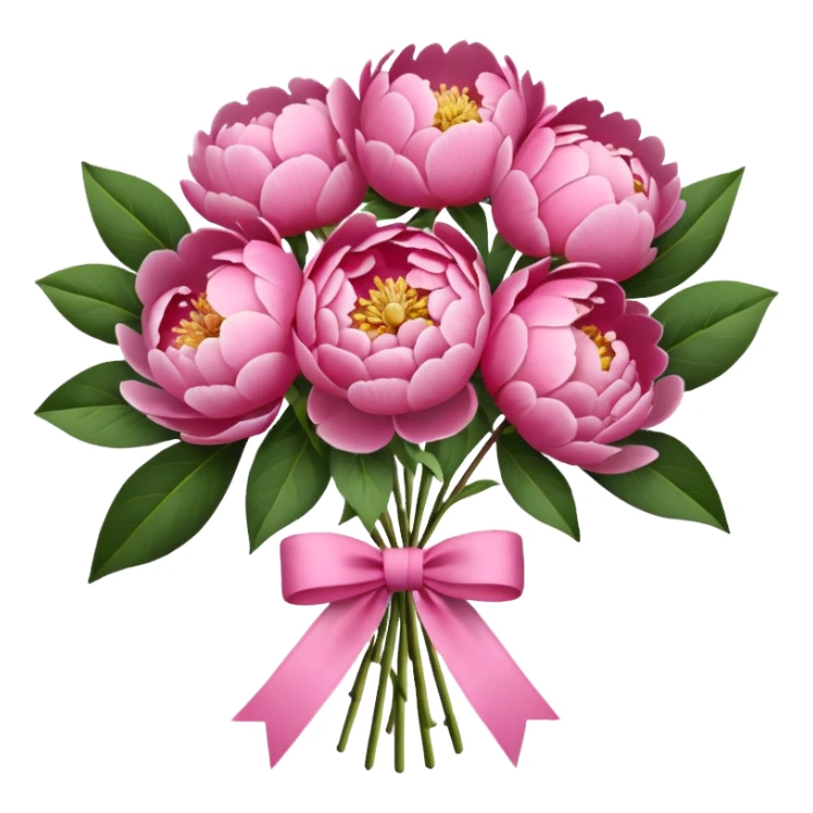 Create a peony bouqet sticker