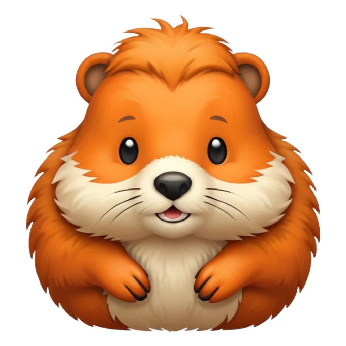 Orange colored beaver sticker