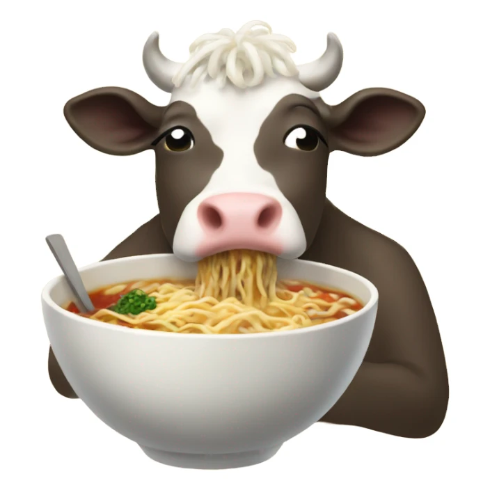Moo deng eating ramen sticker