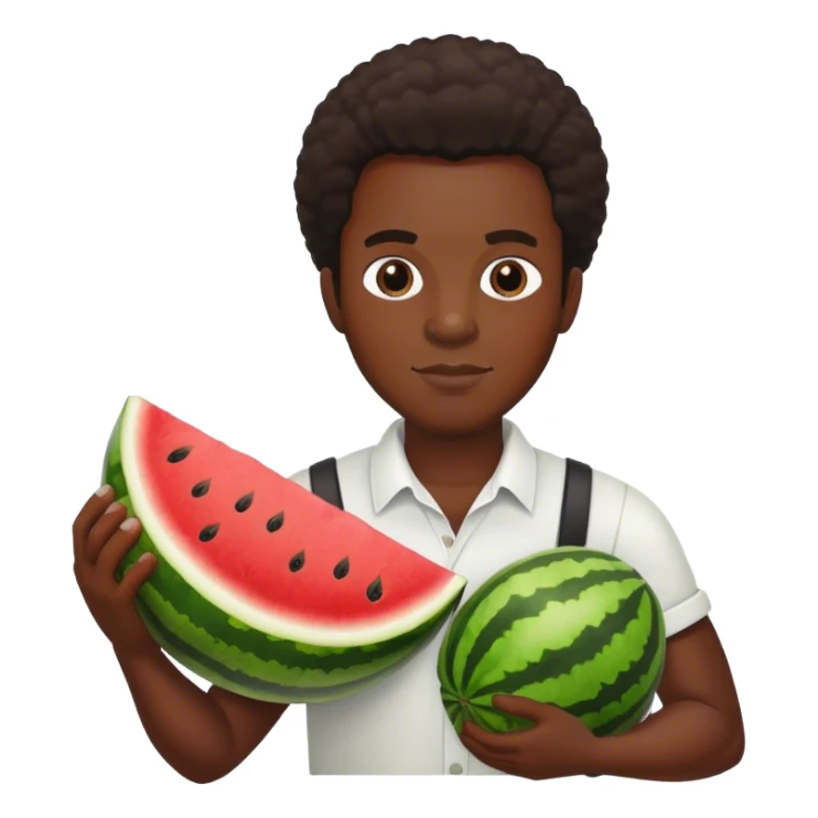 a black man with a watermelon, kfc. sticker