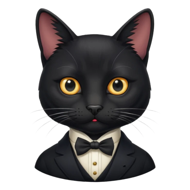 Gentleman black cat sticker