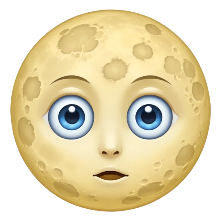 Full moon with big blue glaring eyes sticker