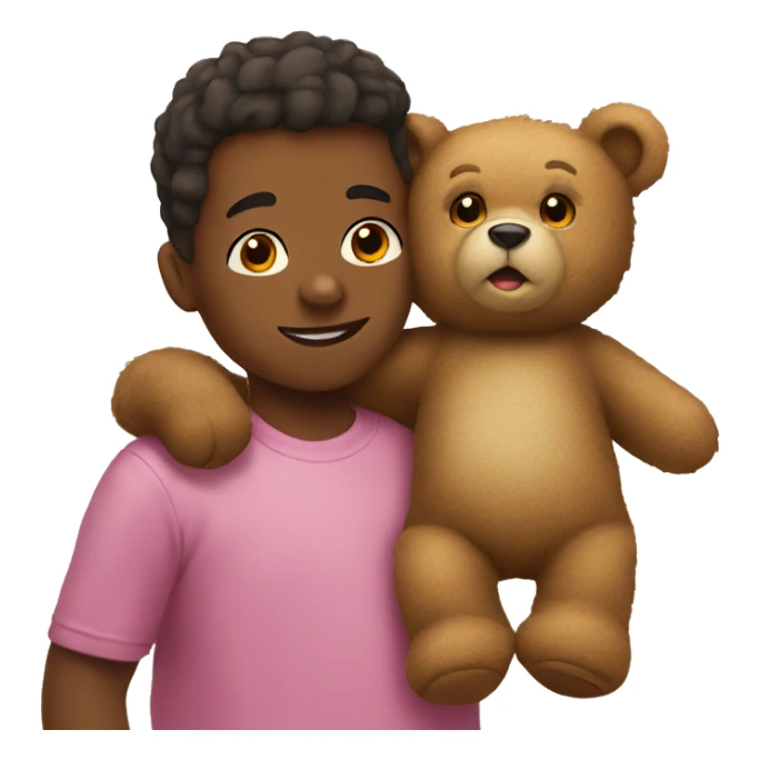 teddy bear with a kid sticker