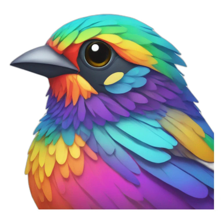 psychedelic colorful sparrow sticker